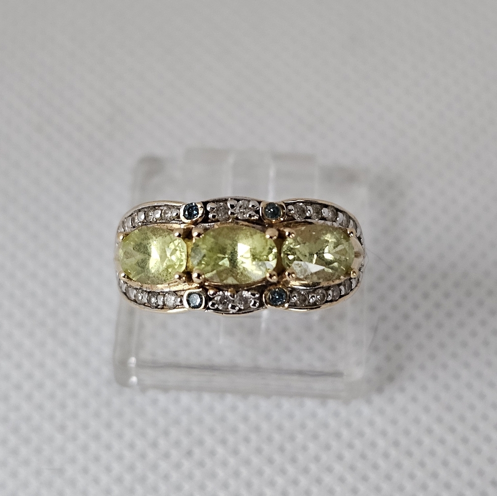 Genuine Chrysoberyl & Diamond Ring 14k Solid Yellow Gold Size 6! - Picture 3 of 7